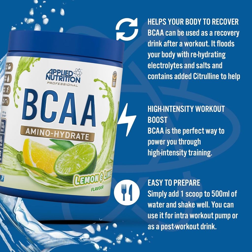 Applied Nutrition BCAA Amino Hydrate, Lemon Lime, 32 Serving (5)