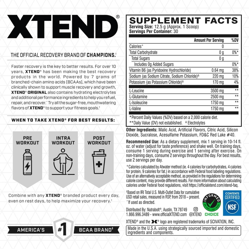 Xtend BCAA, Watermelon Explosion, 30 Serving (4)