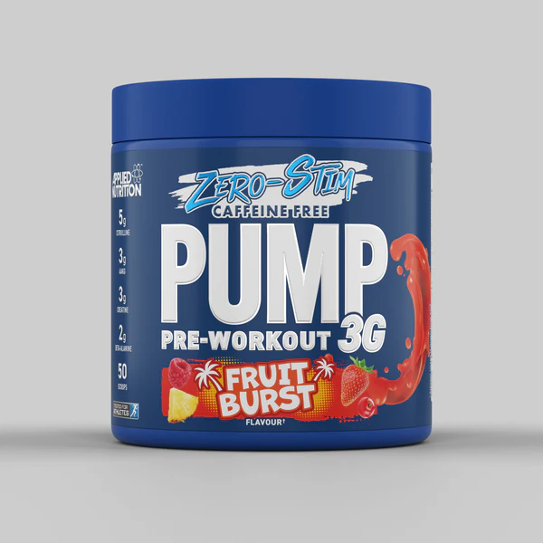 [AN012] Applied Nutrition Pump 3G Zero Stim Caffeine Free Pre Workout, 25 Serving (Fruit Burst)