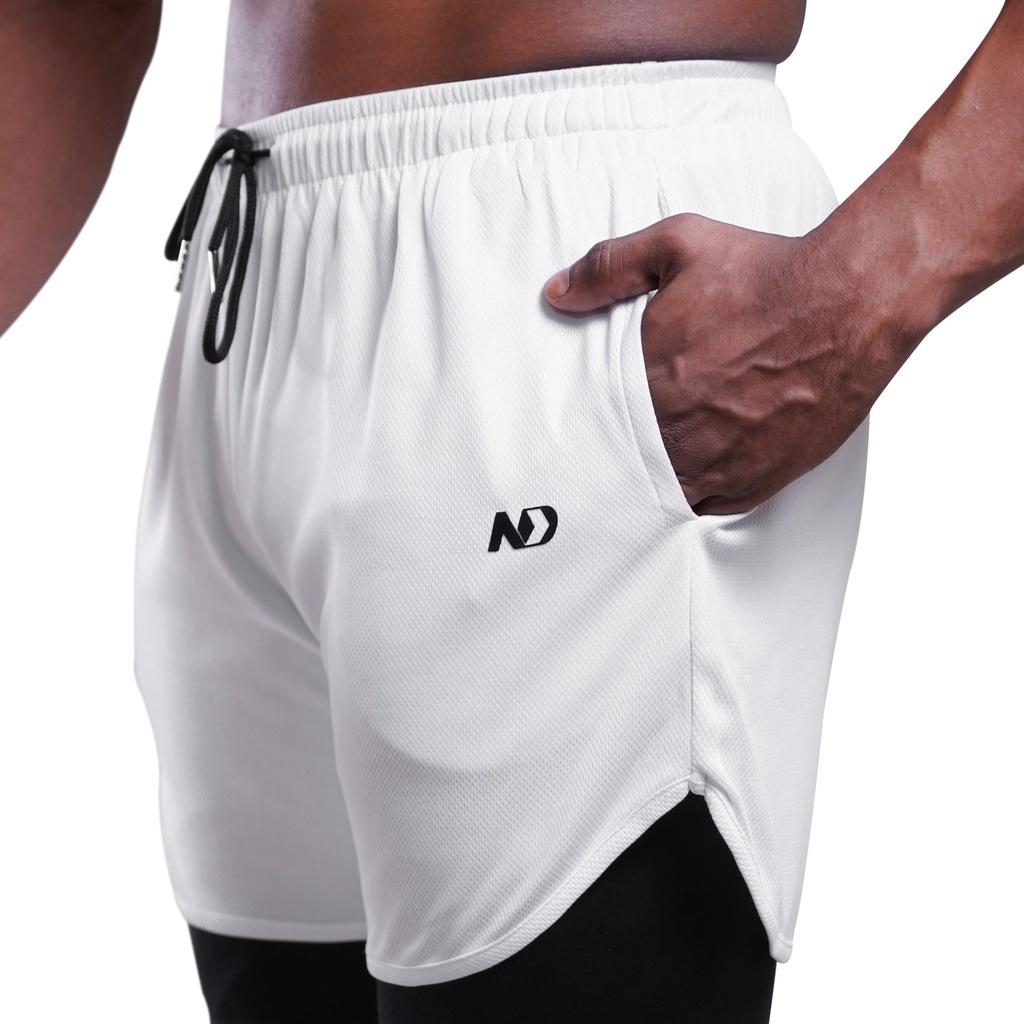ND Active 2 in 1 Shorts (S, White)